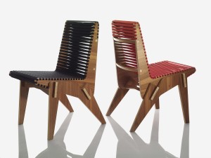 Using FSC-certified plywood from Bolivia, Abbott Miller designed a chair whose components can be shipped flat and dry-assembled with a rubber mallet.  Photo: Jay Zukerkorn